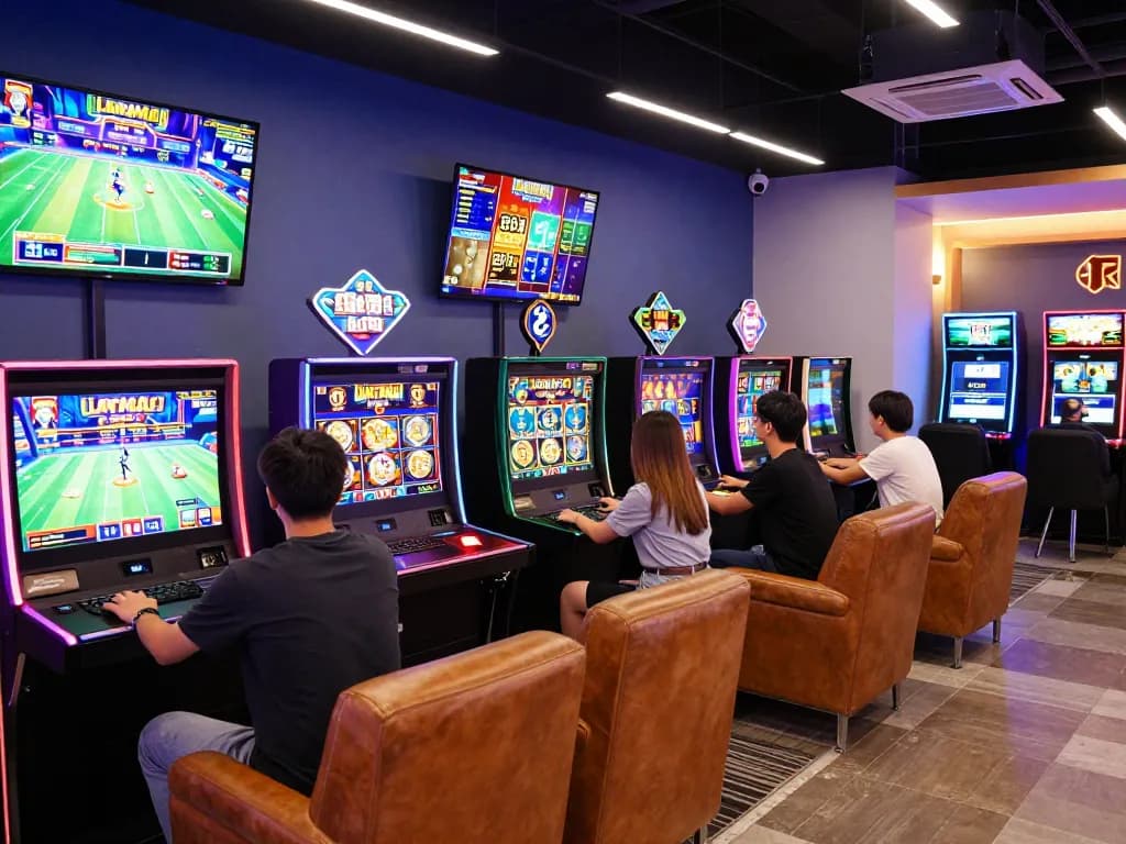 Experience the excitement of EE88 in a lively gaming environment with modern lounges and diverse gaming options.