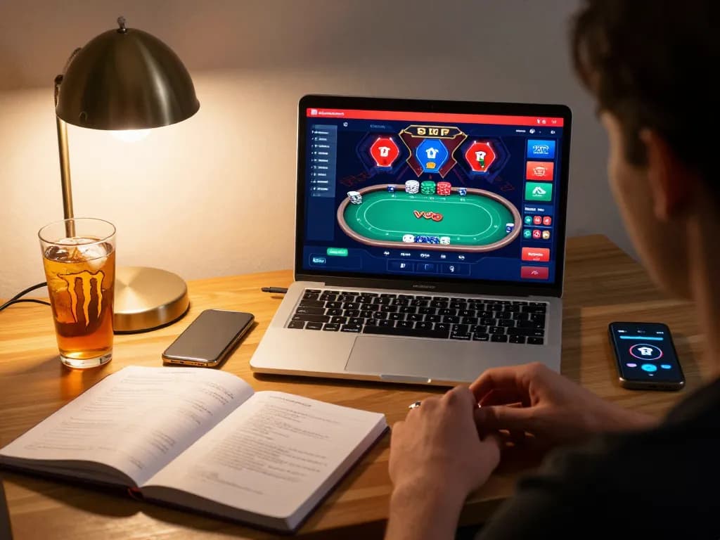 Engaging in an online poker game with G28 LINK for strategic betting and bankroll management.