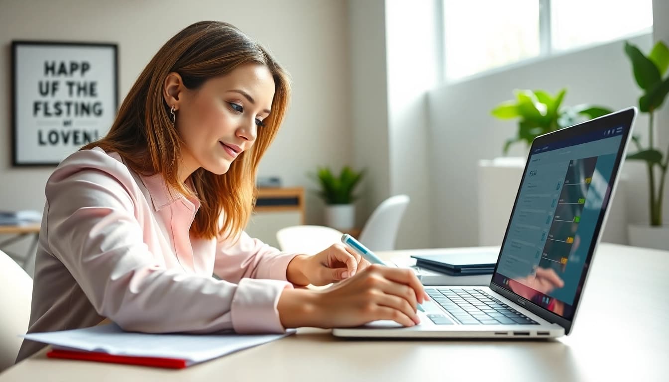 Complete the eta UK application form efficiently at a modern workspace.