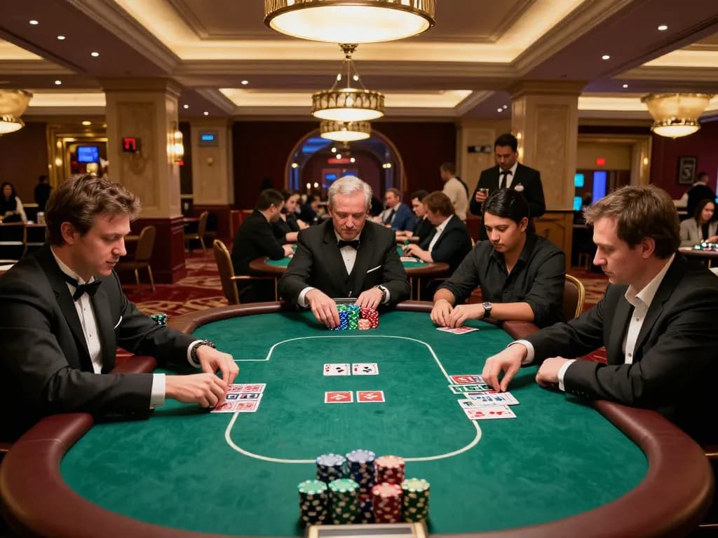 Players engaging in an exciting poker tournament at SHBET .COM, showcasing vibrant casino atmosphere.