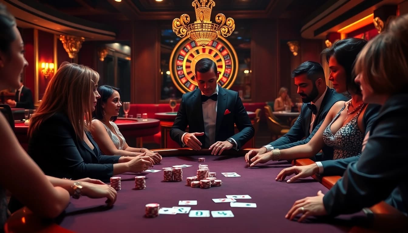 Experience thrilling poker action at okfun with luxurious gaming setups and vibrant atmosphere.
