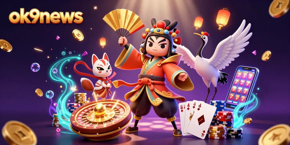 Engage with ok9news through dynamic 3D scenes of casino excitement, featuring vibrant characters and vivid gaming elements.