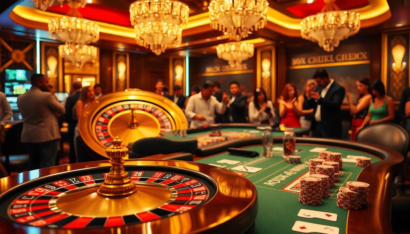 Exciting casino scene featuring luxurious poker table and roulette wheel while highlighting 88xx theme.