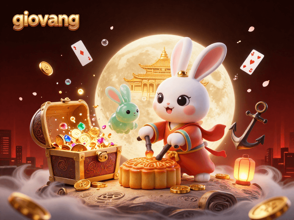 Experience exciting gambling gameplay with giovang through vibrant casino elements and moonlit festivities.