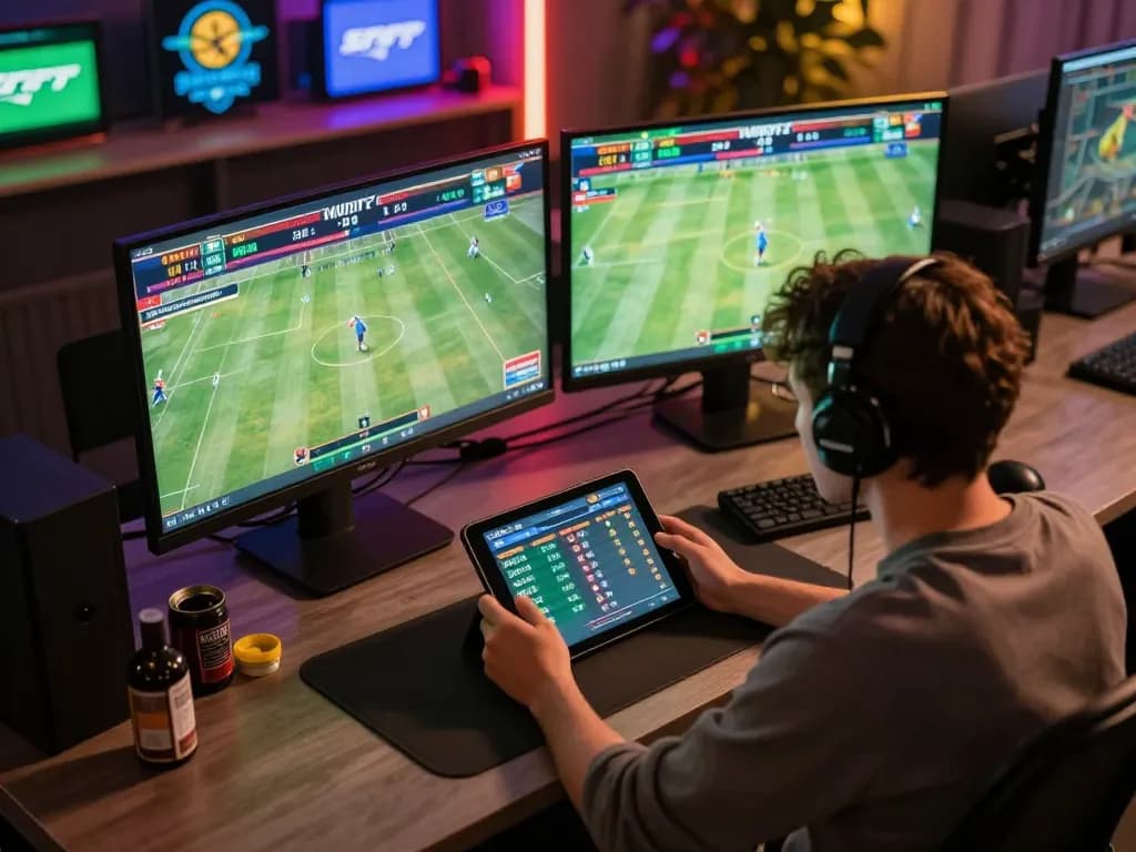 Watch TG88 players engaging in live sports betting with dynamic odds and vibrant LEDs