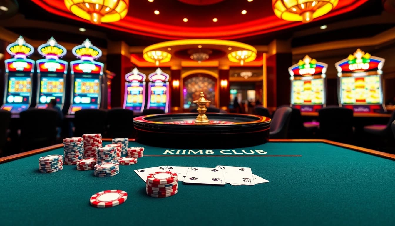 Experience thrilling gameplay at kim88 club with vibrant casino tables and high-stakes betting.
