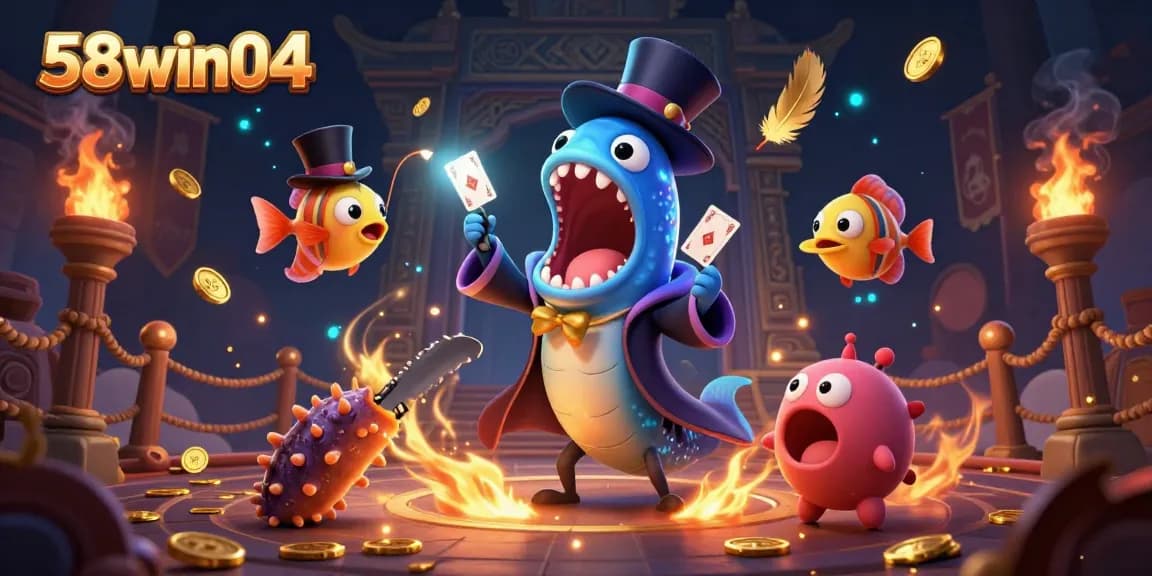 Engage with the dynamic casino scene of 58win04 featuring colorful characters and action-packed elements.