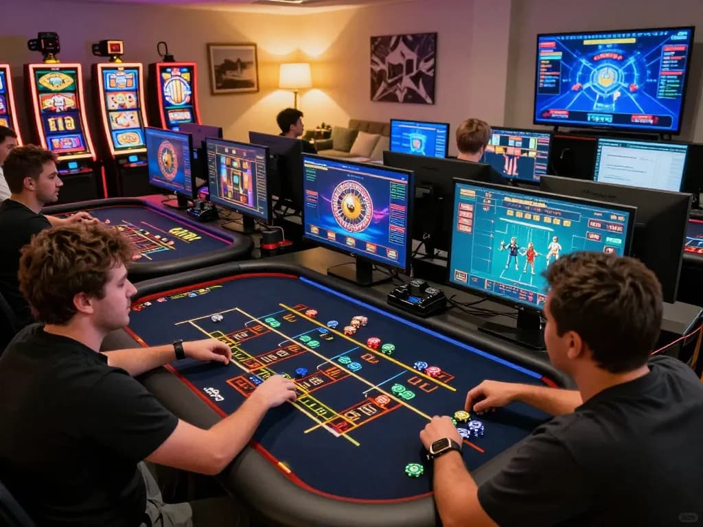 Players immersed in online games at luck8l casino, showcasing engaging gameplay and vibrant digital interface.