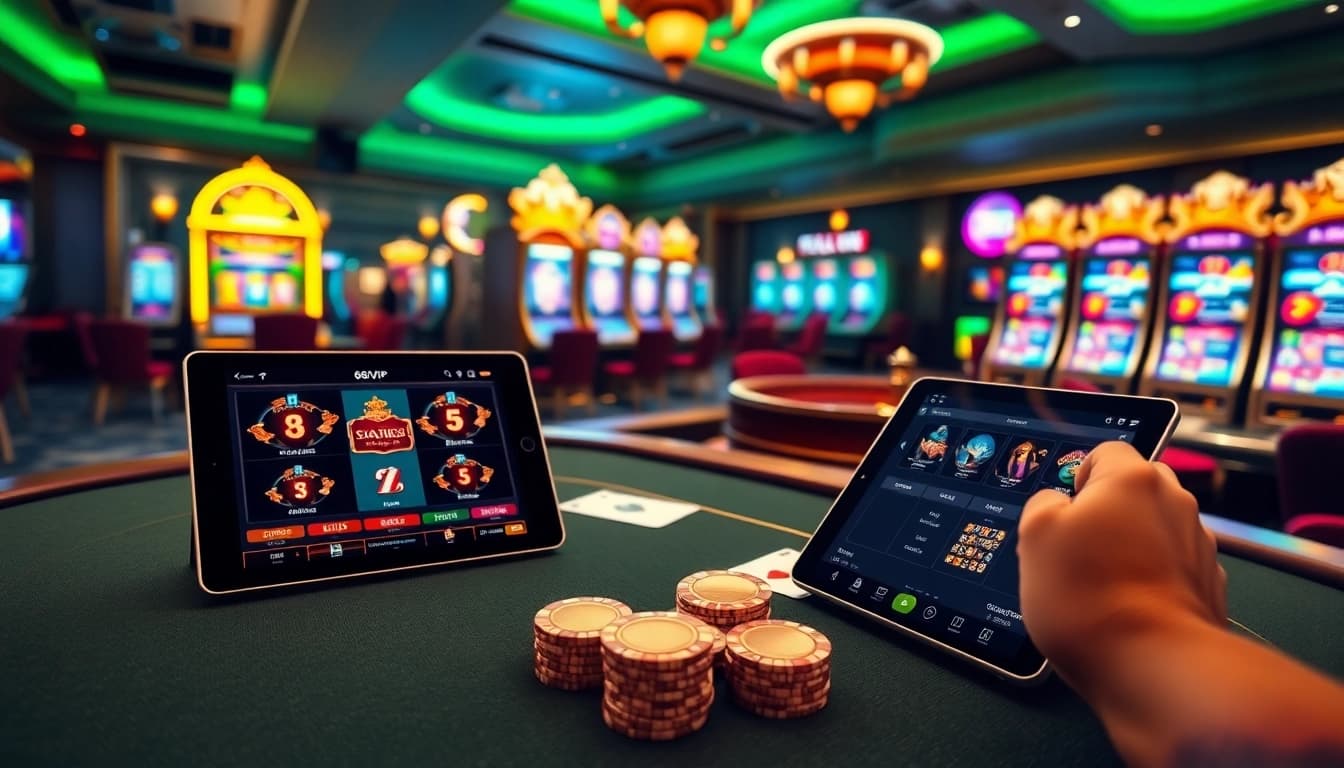 Experience the excitement of 68VIP gaming with vibrant casino tables and thrilling betting options.