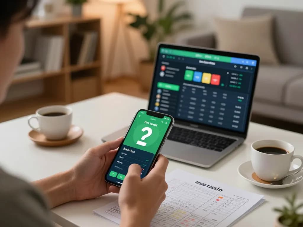 Engaging with kèo nhà cái updates via smartphone in a cozy home setting, promoting strategic online betting