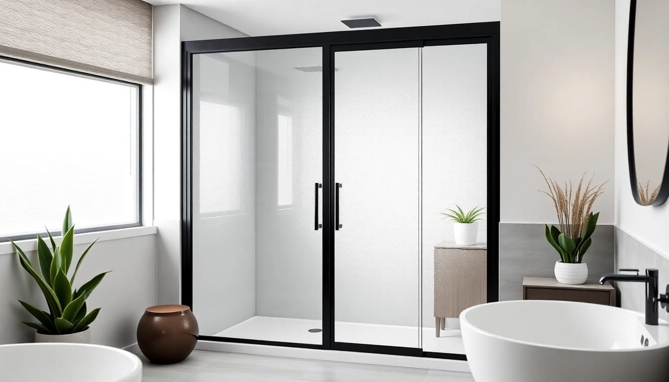 Enhance your space with elegant black frame shower doors showcasing sleek design features.