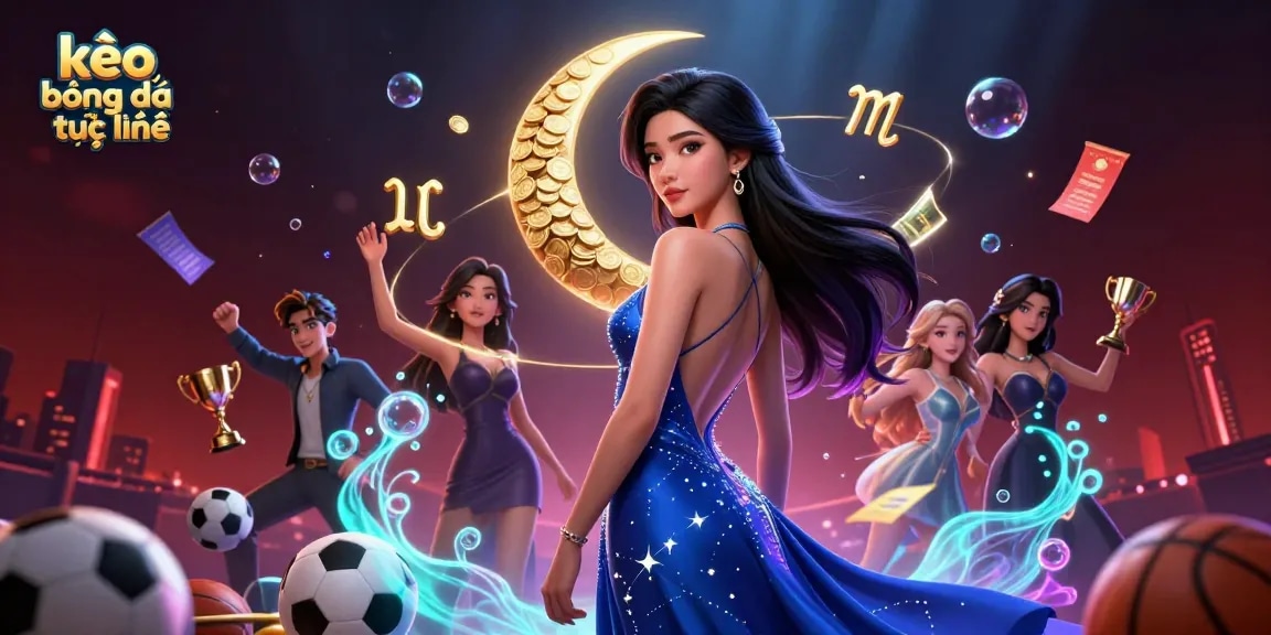 Experience the thrill of kèo bóng đá trực tuyến with dynamic betting slips and sports elements in an engaging casino scene.