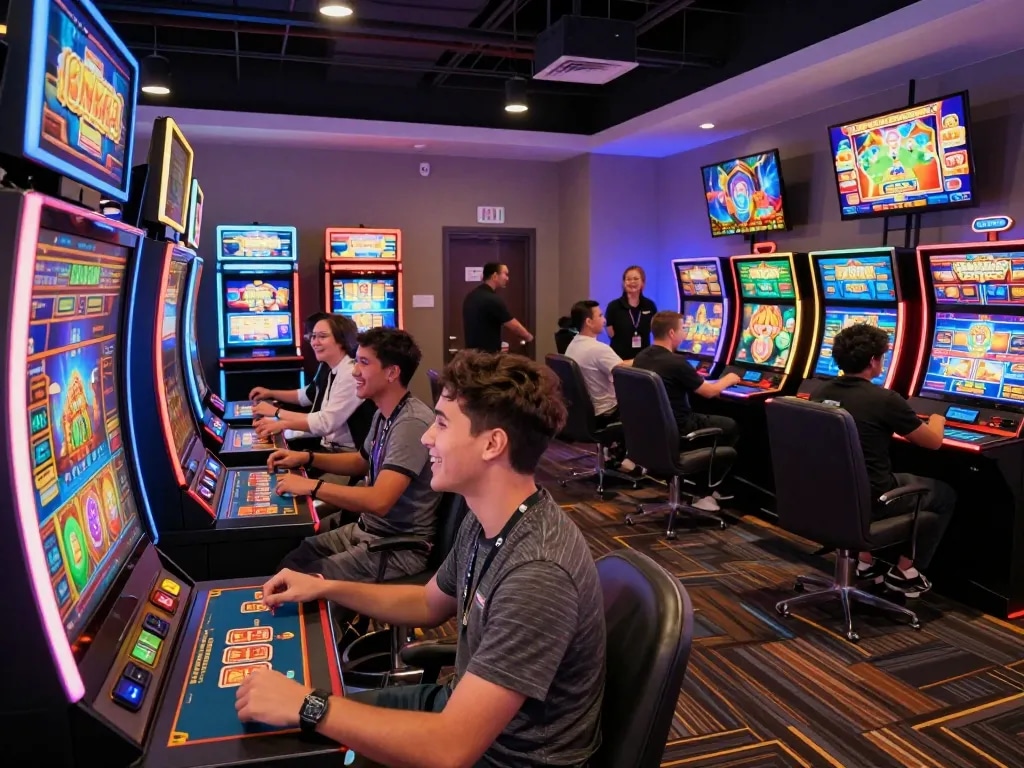 Engaging gaming environment showcasing players enjoying tải sunwin platform with colorful interfaces and immersive features.