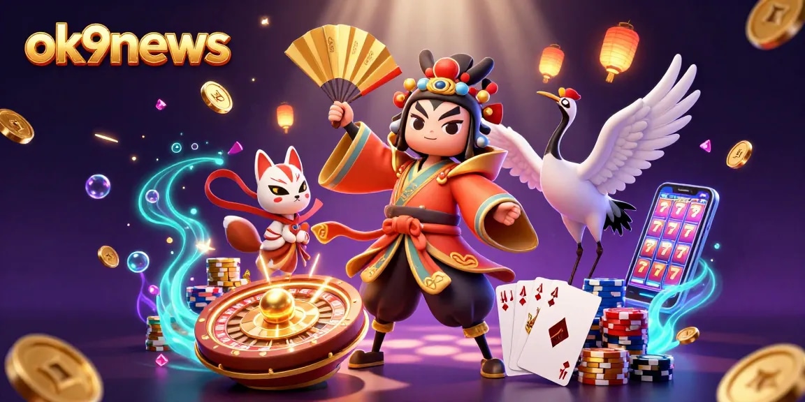 Engage with ok9news through dynamic 3D scenes of casino excitement, featuring vibrant characters and vivid gaming elements.