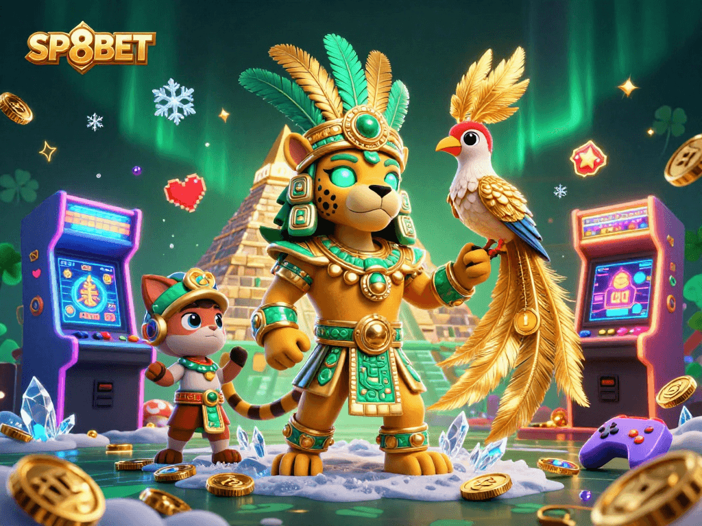 Experience thrilling gaming at SP8BET with interactive 3D casino art filled with vibrant colors and engaging elements.