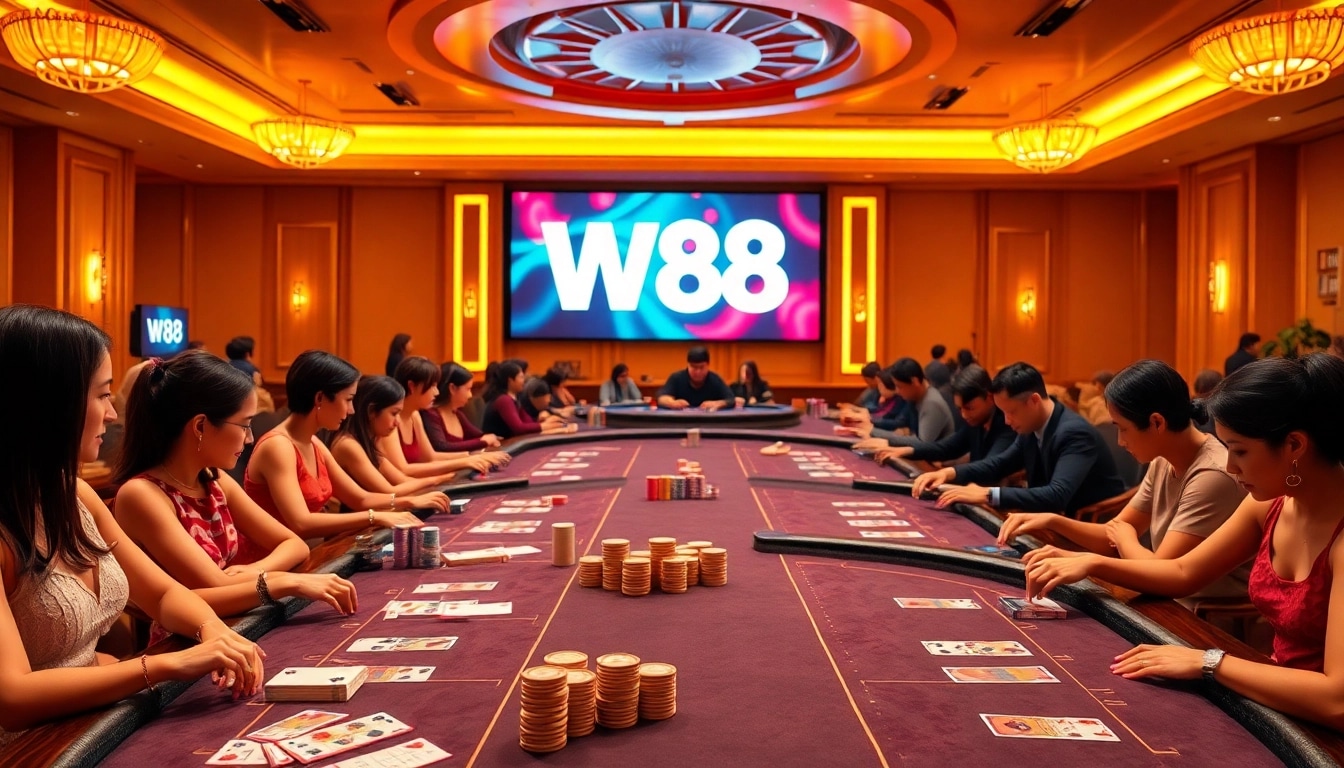 Experience the luxurious online gaming atmosphere at W88.nyc, featuring exciting games like Baccarat and Blackjack.