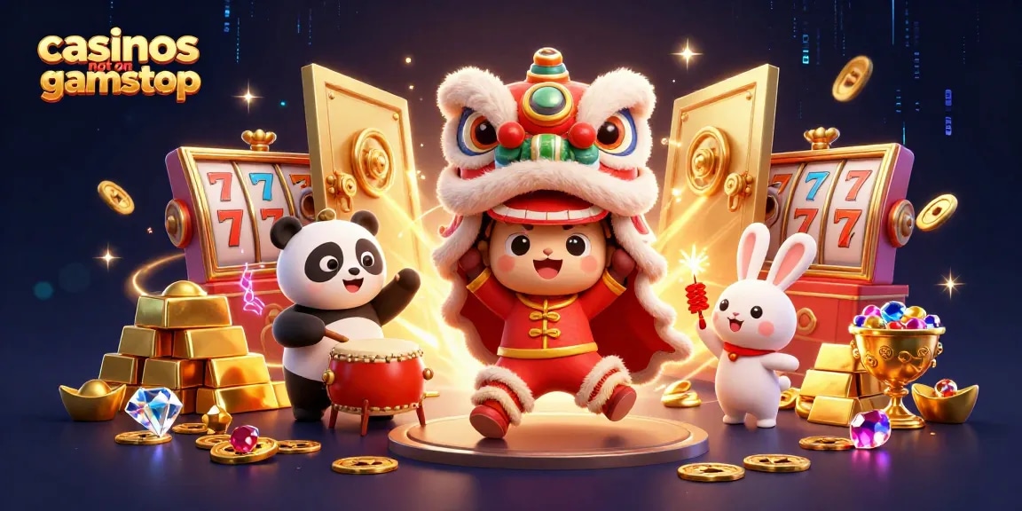 Experience the excitement of casinos not on gamstop and vibrant gameplay with our lively digital illustration.