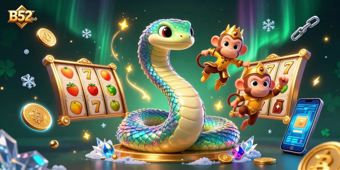 Win big at B52club with exciting slots and casino games in a vibrant 3D illustration.