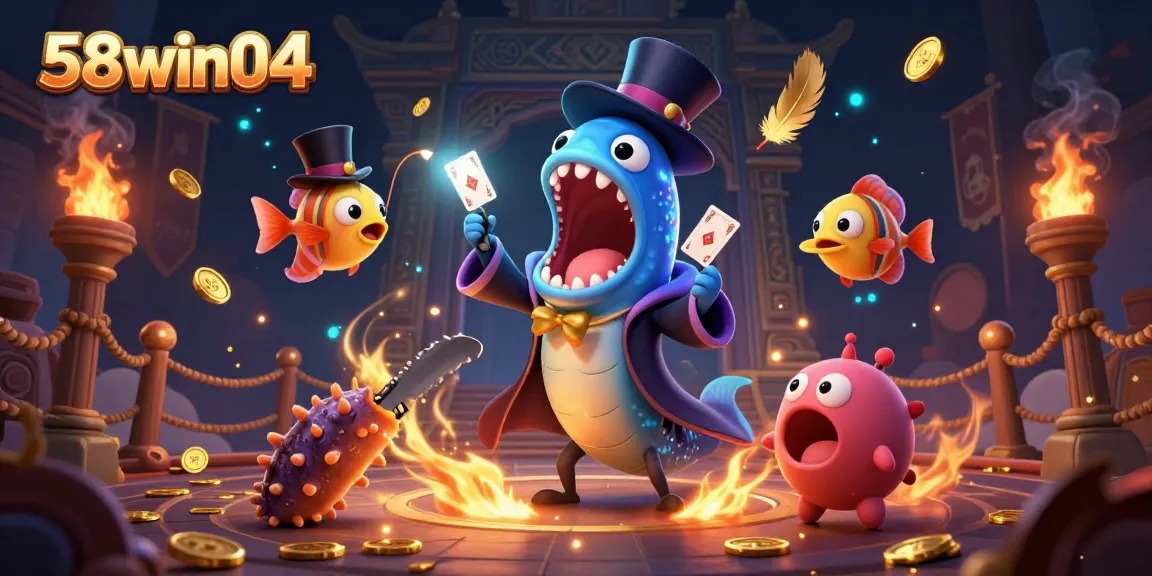 Engage with the dynamic casino scene of 58win04 featuring colorful characters and action-packed elements.
