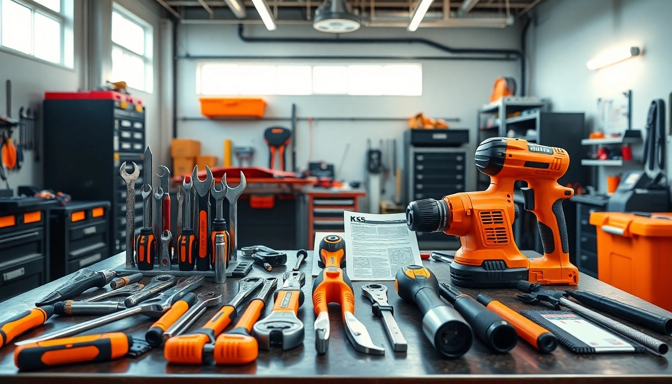 Explore high-quality KS tools displayed in a modern workspace with vibrant colors and professional ambiance.