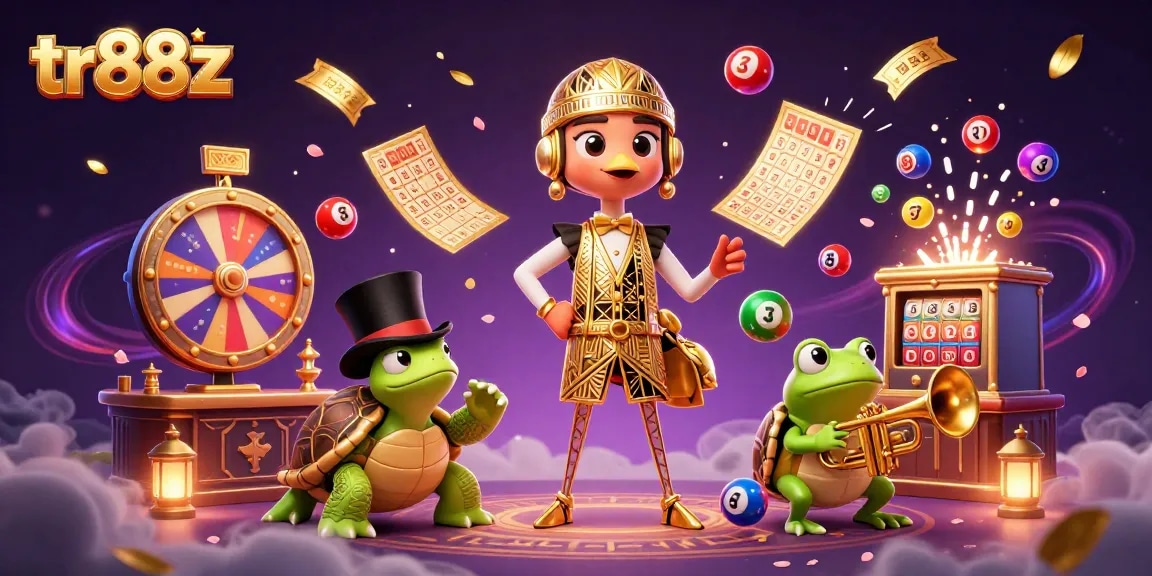 Experience the excitement of tr88z with lively characters in a colorful casino-themed setting.