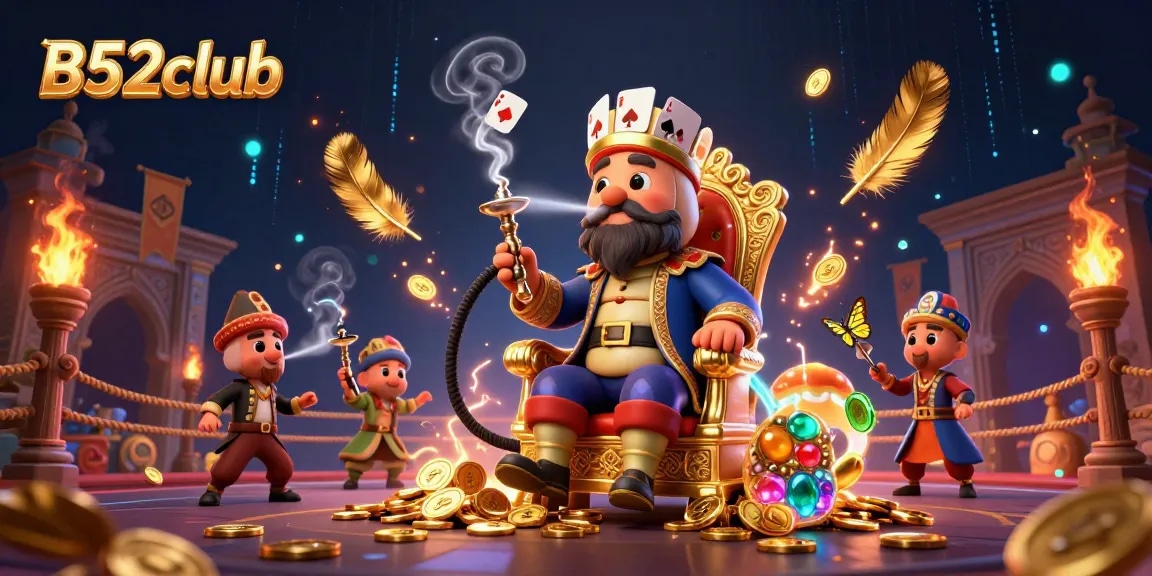 B52club offers an exciting gaming experience with vibrant visuals and dynamic action showcasing poker and casino elements.