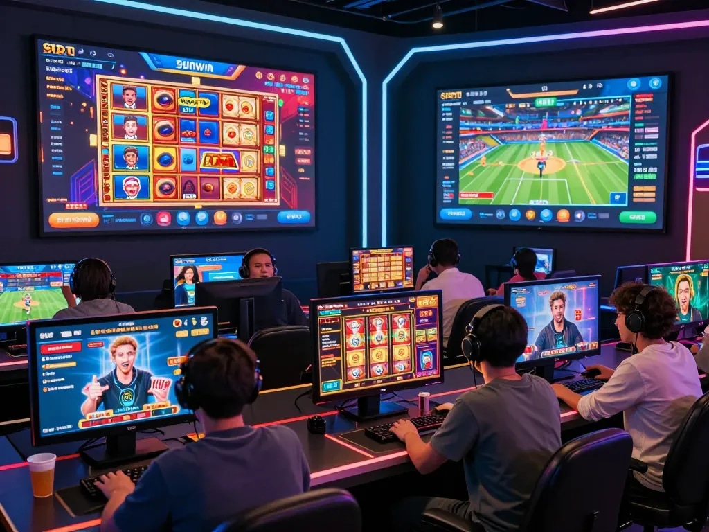 Exciting Sunwin online gaming environment showcasing diverse players in vibrant digital casino.