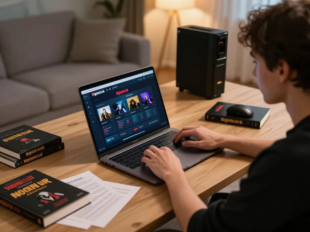 Engaging player immersed in Ngonclub online gaming, showcasing strategic focus and comfortable setup