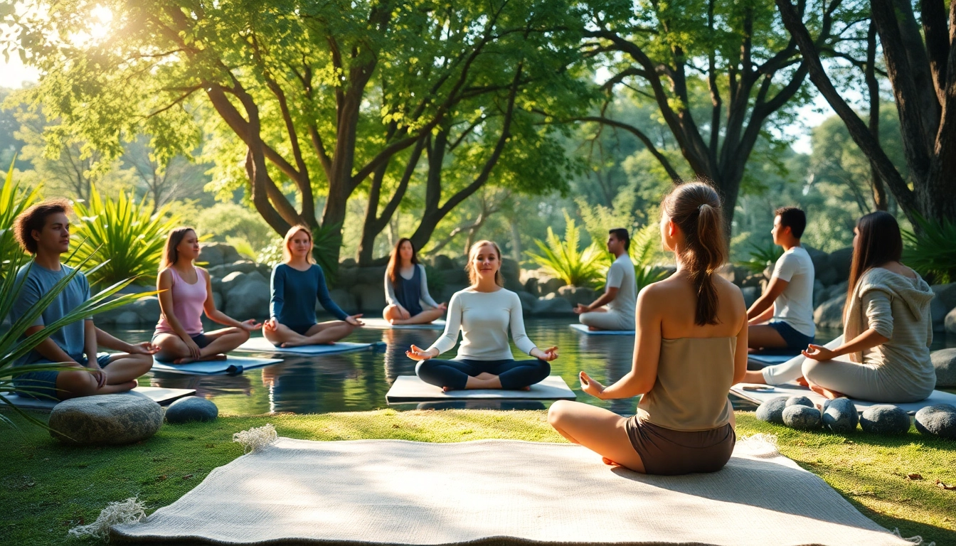 Engage in mental wellness practices amidst a tranquil outdoor setting.