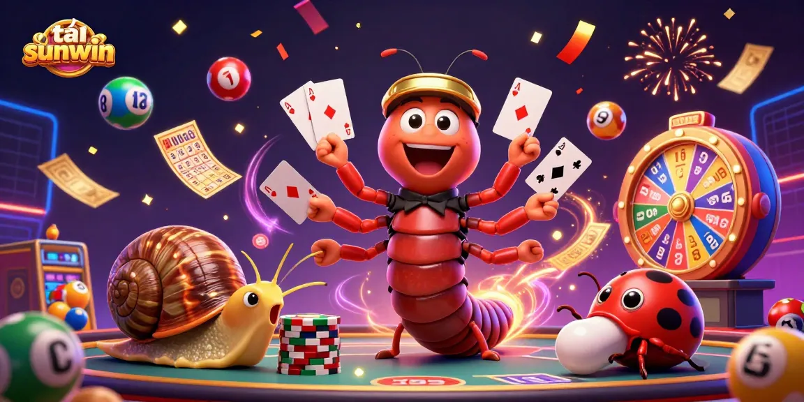 Play engaging games with tải sunwin in a vibrant casino scene featuring lively characters and dynamic elements.