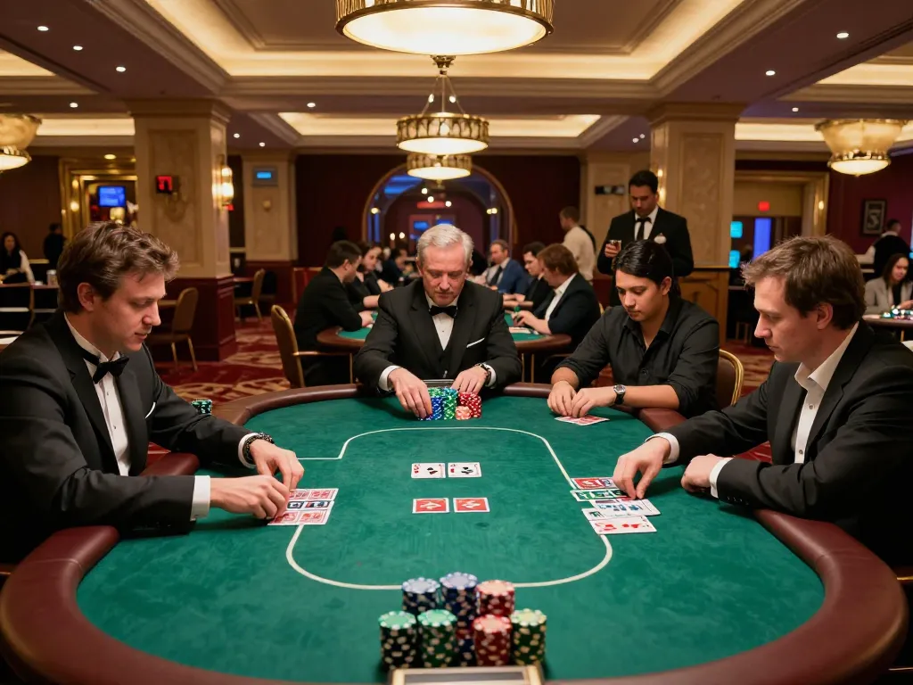 Players engaging in an exciting poker tournament at SHBET .COM, showcasing vibrant casino atmosphere.