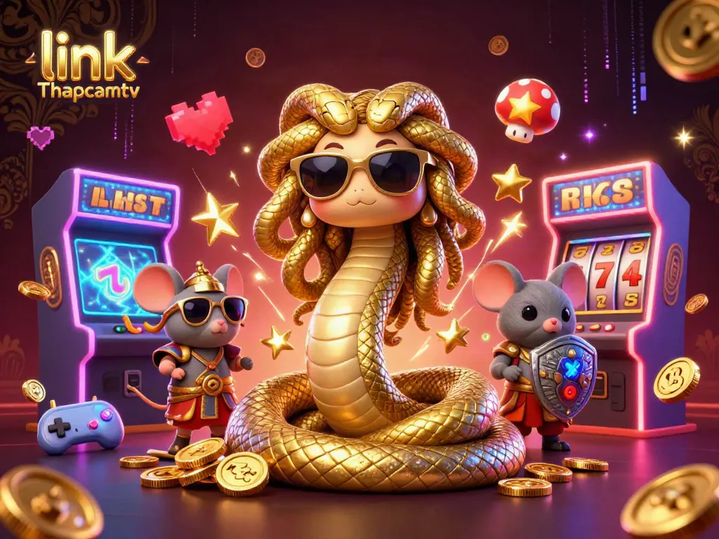 Experience thrilling gameplay with link Thapcamtv, as Medusa and friends engage in a vibrant casino scene.