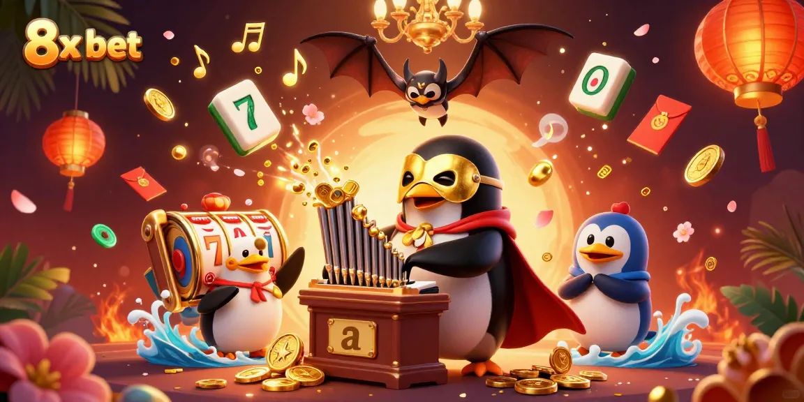 Experience the excitement of 8x bet with this vibrant 3D casino scene featuring fun characters and gaming elements.