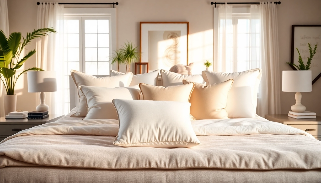 Showcase of best pillows in a cozy bedroom setting with elegant decor.