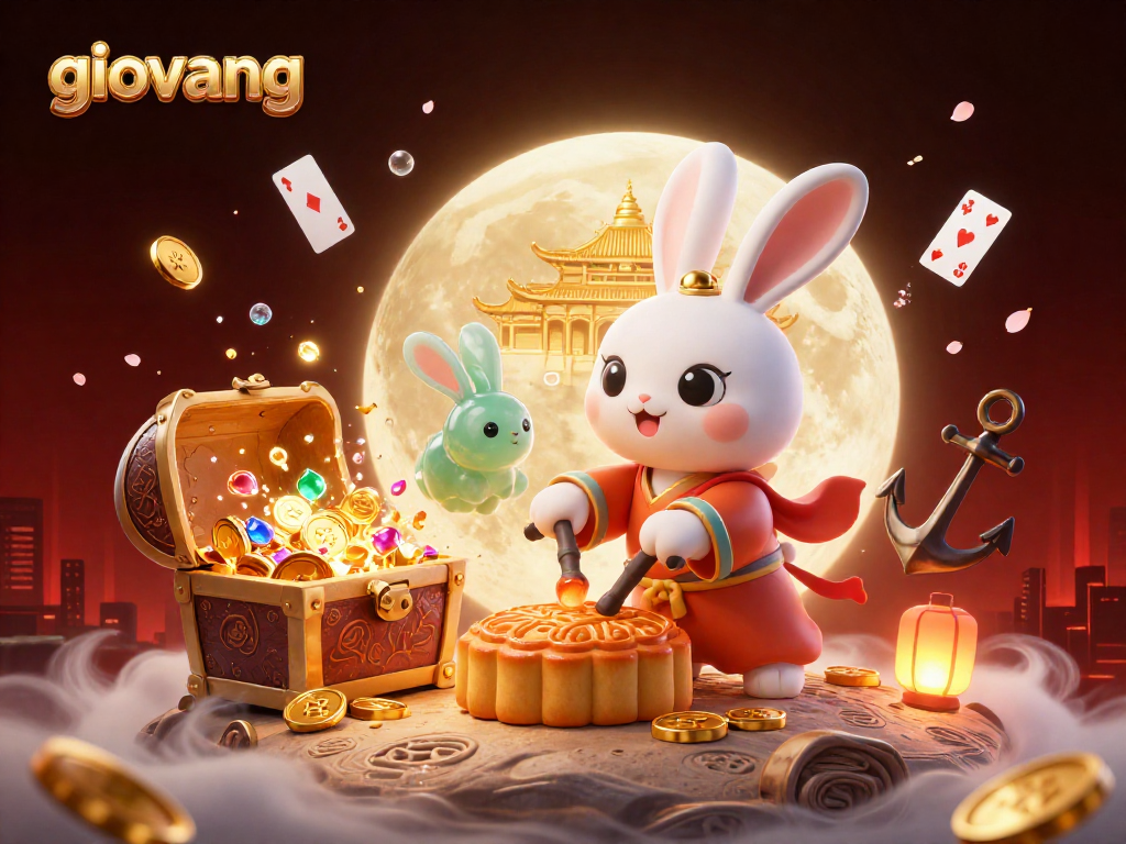 Experience exciting gambling gameplay with giovang through vibrant casino elements and moonlit festivities.