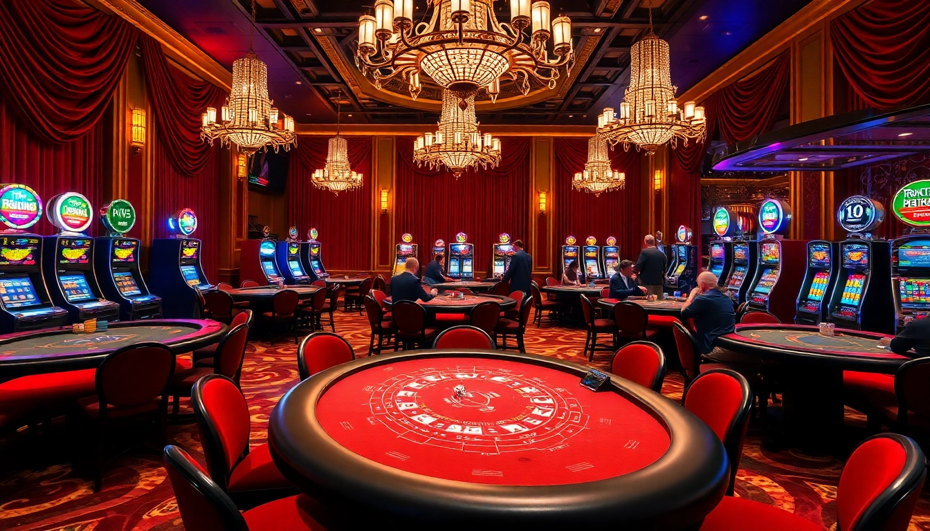 Experience the thrill of winning at 79king in a luxurious casino game room with vibrant slot machines and live players.