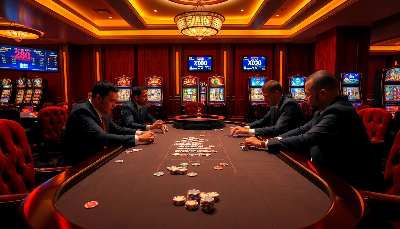 Engaged players at a poker table strategizing during an intense session of XX88 GAME.