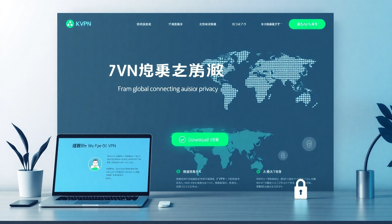 快连官网 展示一个现代 VPN 着陆页，带有用户评价与下载按钮。