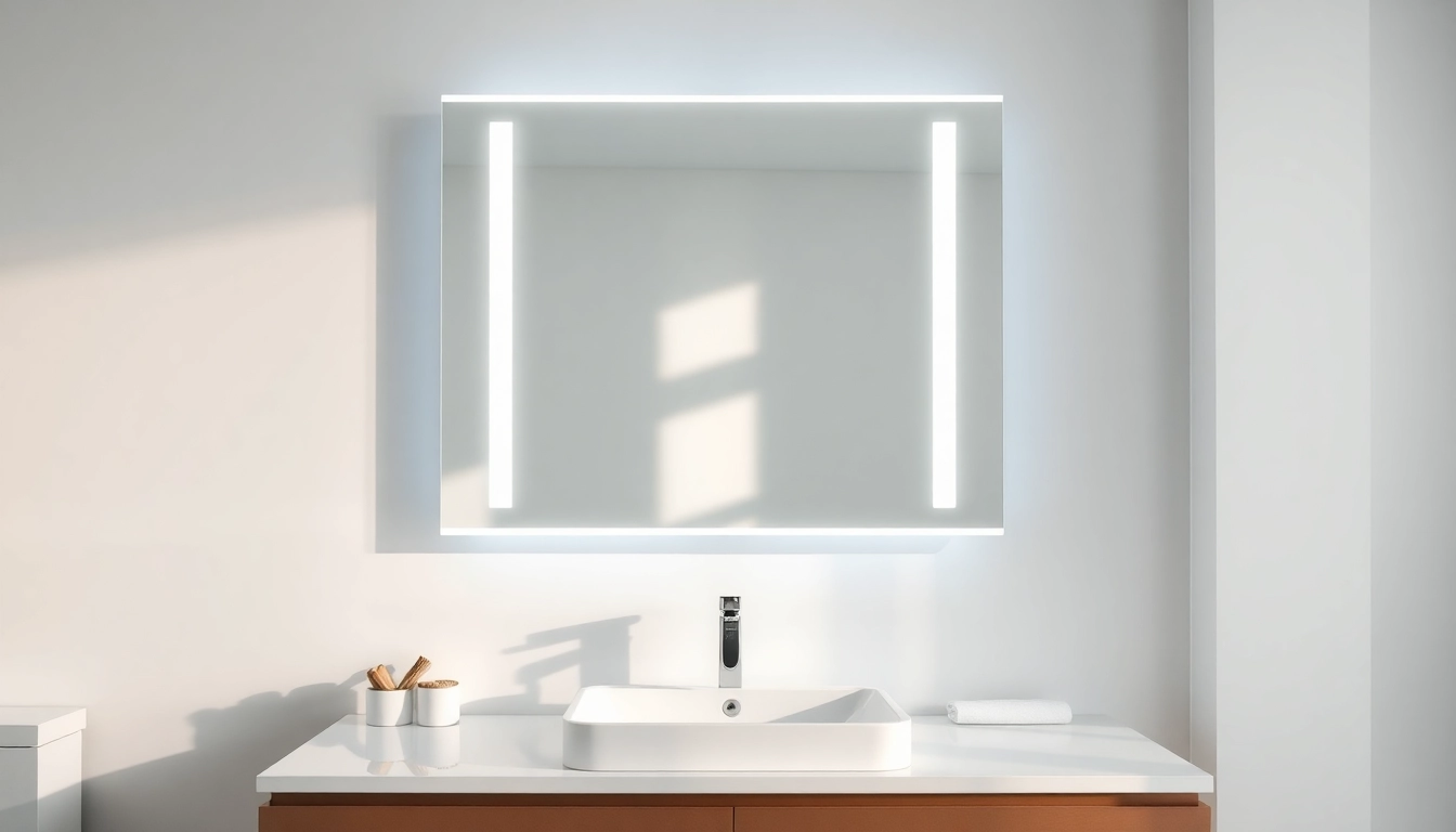 Elegant led mirror bathroom enhancing contemporary interiors with luxury details.