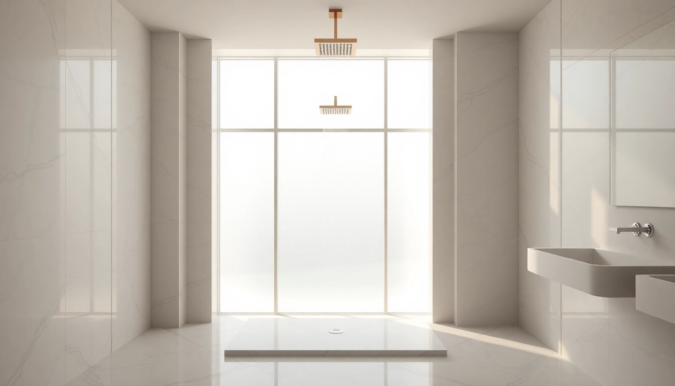 Experience elegant showers in a luxurious bathroom setting with modern fixtures and natural light.
