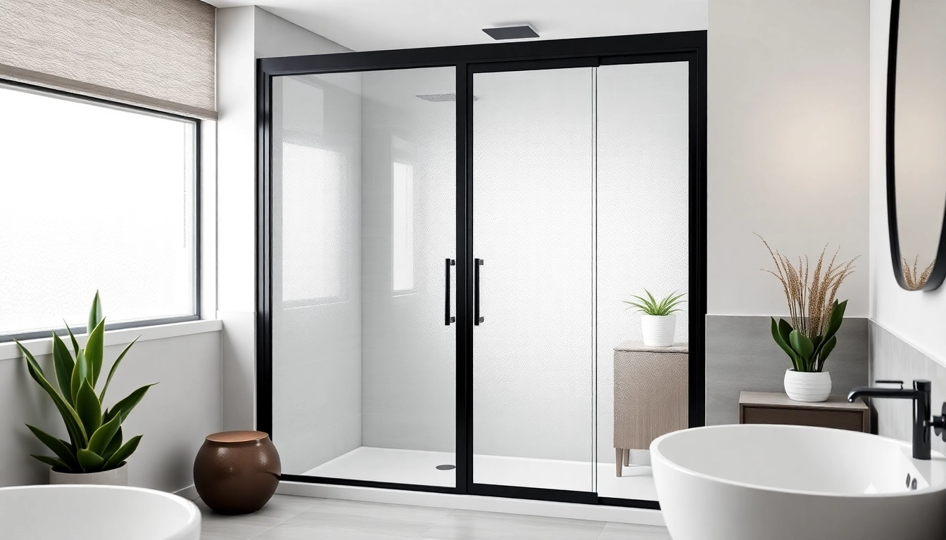 Enhance your space with elegant black frame shower doors showcasing sleek design features.