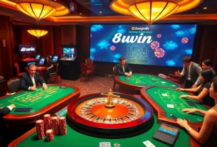 Experience the thrilling atmosphere of 68win with lively casino tables and vibrant gameplay.