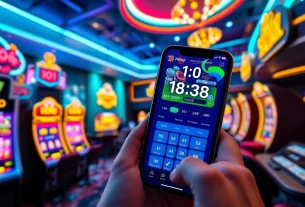 Experience the excitement of online betting at stimmgewitter.org with a modern casino interface showcasing vibrant slot machines.