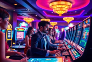 Exciting live online gambling experience at new88go.com featuring diverse players and vibrant casino atmosphere.