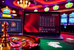 Experience the thrill of online gaming at HBBET with vibrant slots and classic casino elements.