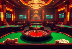 Experience the thrill of winning at 68win's luxurious online casino environment with poker tables and roulette.